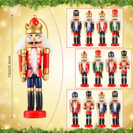 Aoriher 36 Pcs Christmas Nutcracker Ornament Small Wooden Nutcracker Soldier Hanging Decorations Nutcracker Figure Christmas Ornament for Christmas Figure Decoration