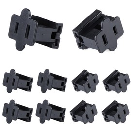 Leymays SPT-1 Vampire Plugs - 10Pcs Female Black - Connector Extension Cord Ends Replacement Plug - UL Listed for Small Appliances Such as Power Strips and Lamps,DIY Projects