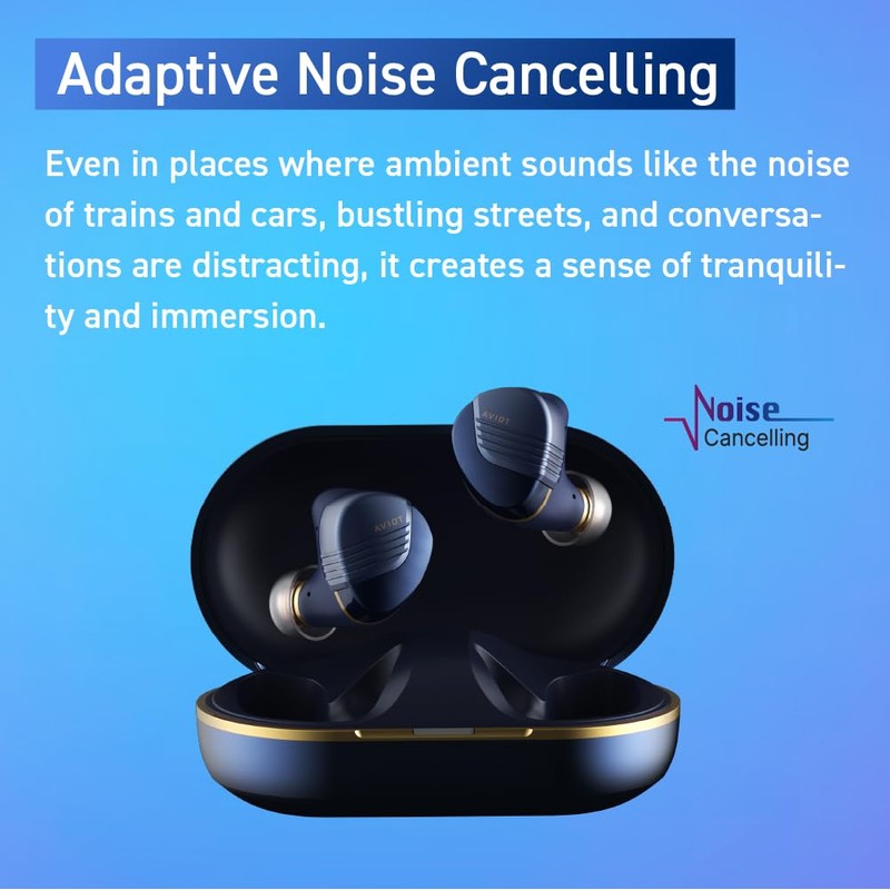 AVIOT TE-W1 Wireless Earbuds, Sound Coaxial 3D System, Adaptive Hybrid