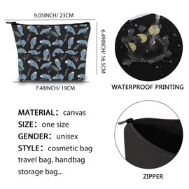 Manatee Cosmetic Makeup Bag Manatee Themed Gift Marine Wildlife Lovers Gift Manatee Animal Manatee Girl Gift Zipper Pouch (Manatee Makeup Bag 1uk)