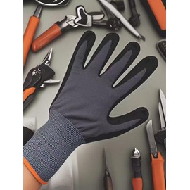 ULUCK PLUS 3 Pairs Touch Screen Nitrile Coated Work Gloves,Dots for Anti-Slip Grip,Nitrile Engineering Gripper Gloves for Work,Optimal Oil Handling,for Men and Women (XL)