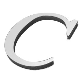 PATIKIL 3D Acrylic Alphabet Mirror Wall Stickers Letter C Self-Adhesive Home Decor Letter Sign Art Sticker Decal for DIY Home Decoration Silver Tone