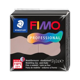 STAEDTLER Polymer Modelling Clay - FIMO Professional - Oven Bake Clay - Taupe, 57g - 1 Block, 8040-87