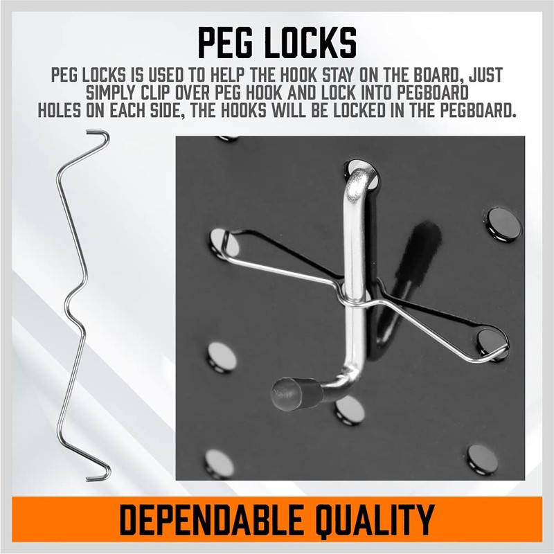 HORUSDY 150 PCS Pegboard Hooks Assortment Kit – 15 Types