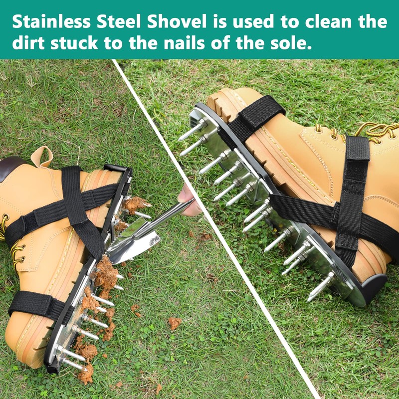 DenForste Lawn Aerator Shoes for Grass - Pre-Assembled Grass Aerator