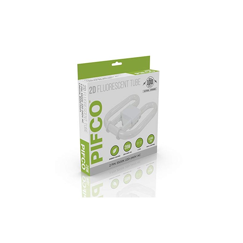 PIFCO 28W 2PIN Low Energy CFL T 2D Bulb, White,