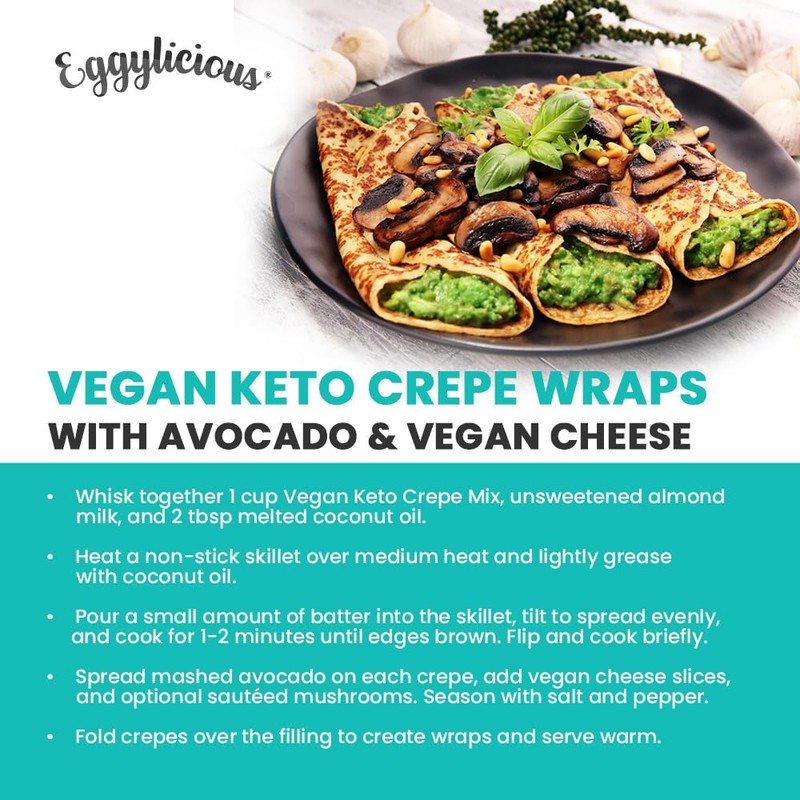 Eggylicious Vegan Keto Crepe Mix | Low Carb Crepe Mix