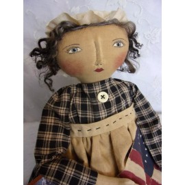 Handmade PATTERN, Sewing, Americana, primitive doll, 20 in., Dumplinragamuf