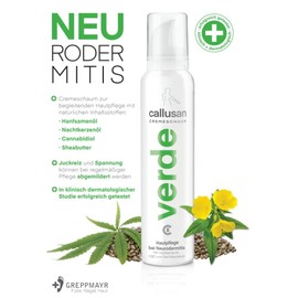 Callusan Creme Foam Verde 2 x 40 ml - Vegan Skin Care Cream Foam for Neurodermatitis, Itching Relief and Skin Barrier Strengthening - 5% Urea