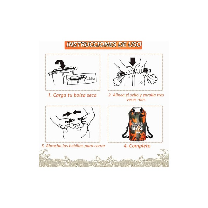 Bolsa Impermeable,Dry Bag 10l 20l 30l con Correa de Hombro