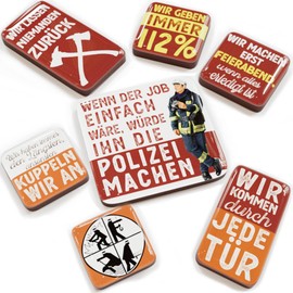 LANOLU Fire Brigade Gifts for Men Magnetic Set 7 Pieces Fridge Magnets Matching Gift for Fire Brigade Advent Calendar