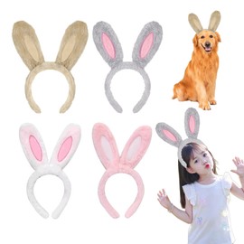 4 Pcs Rabbit Ears Headband,Easter Bunny Headbands,Rabbit Ears Hairband,Easter Bunny Costume Accessories for Easter Birthday