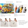 Welcome Back to School Backdrop 6x4FT Cartoon Yellow School Bus