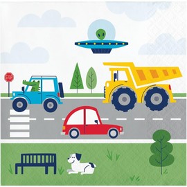 Trendware Transportation Time City Life Dessert Napkins, 48 ct