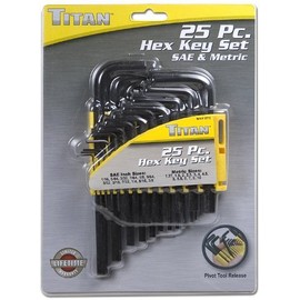 Titan 12712 25-Piece SAE and Metric Hex Key Set