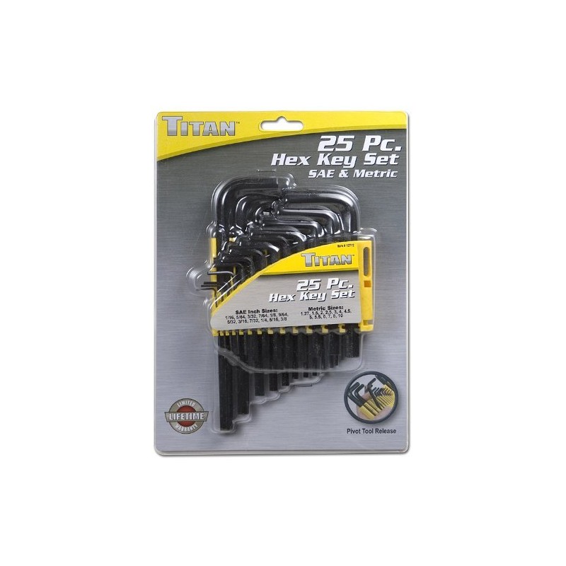 Titan 12712 25-Piece SAE and Metric Hex Key Set