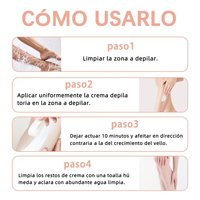 Crema Depilatoria Corporal Con Espátula Para Mujer Y Hombres