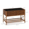 Outsunny Raised Garden Bed with Galvanized Steel Frame, Storage Shelf