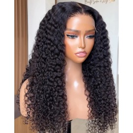 Raw Vietnamese Body Wave Lace Front Wigs Burmese Curly Human Hair Glueless HD Lace Frontal Wigs Natural Hairline for Black Womencolor: deep wave wig, stretched length: 10 inches, Lace Size: 5X5