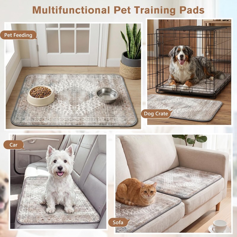 Washable Reusable Dog Pee Pads for Cats 2 Pack Waterproof