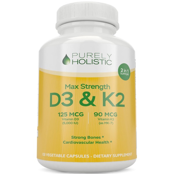 Purely Holistic Vitamin D3 125mcg and Vitamin K2 90mcg MK7-4