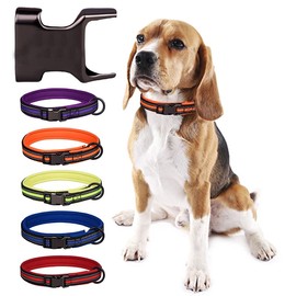 haoyueer Reflective Nylon Dog Collar with Safety Buckle, Adjustable Pet Collars with Soft Neoprene Padding for Small, Medium, Large Dogs