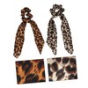 BIUDECO 2 Pcs Printing Scrunchies Leopard Print Hair Ties Braiding