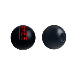DEWHEL Transfer Case Shift Knob Aluminum NP205 7/16"-20 Black w/Red Engraved Inlay Compatible with 1971-80 Chevy & GMC C/K Trucks