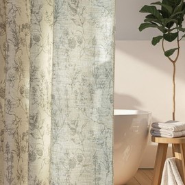 ENJOYBRIDAL Floral Long Shower Curtain 96 Length Rustic Decorative Bathtub Curtain Country Aesthetic Washable Vintage Bathroom Shower Curtain Farm House Waterproof Pattern Boho Pretty Bath Curtain