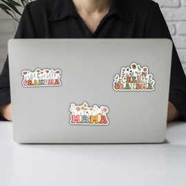 BAVAHA (3pcs) [3"x3"] Mom Floral Stickers Grandma Floral Great Grandma Gifts Nana Gigi Stickers Mother's Day Gifts for Mama Grandma Decal Decorations for Car Truck Laptop Windows Water Bottle Tumbler