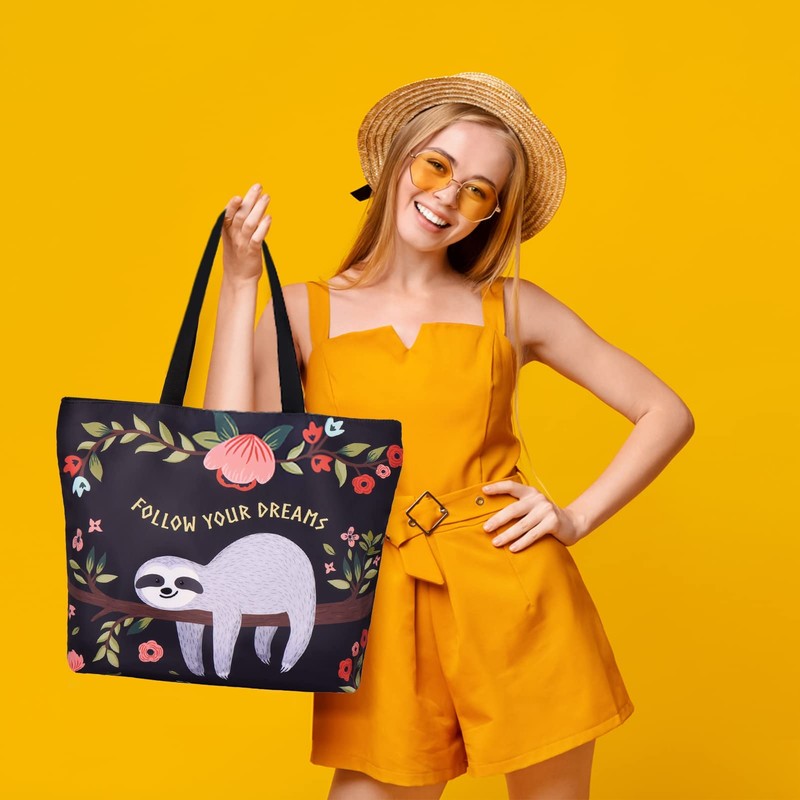 AOKSUNOVA Shopping Bag Foldable Large Shopper Bag Fabric Bag Printed