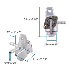 GOOFIT 2Pcs 3 interfaces Fuel Oil Filter Fuel Switch Fuel Tank Shut-Off Valve Replacement For 50cc 110cc 125cc 150cc 250cc ATV Pit Dirt Bike Motorcycle Dirt Bike ATV 4 Wheeler Quad