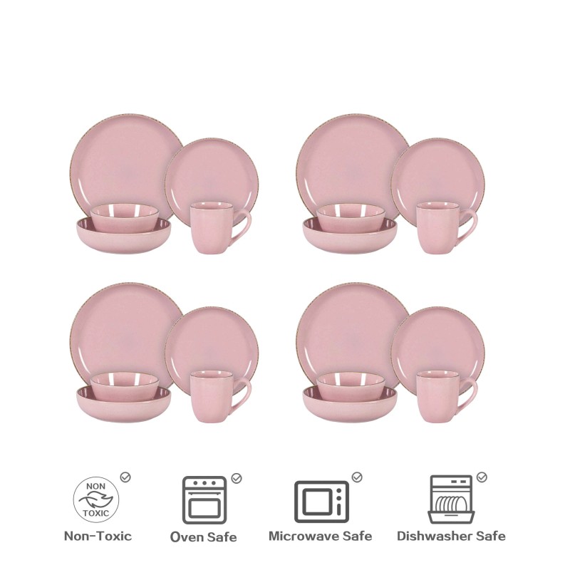 September Promotion 20 Pc Pink Ceramic Dinnerware SetWholesale Restaurant Ceramic