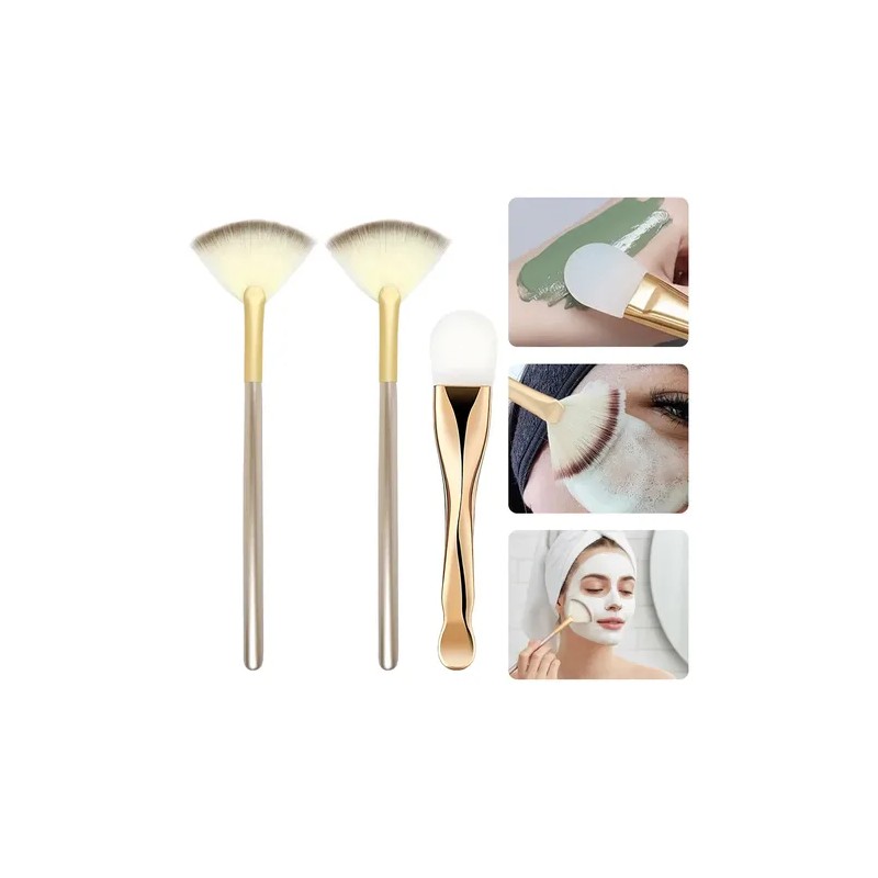 3pz Brochas Faciales Silicona Para Mascarillas Y Limpiadores