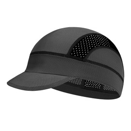 XXL Mesh Cycling Cap for Men Big Head Cooling Skull Cap Bike Hard Hat Liner with Sun Visor, Men Big Size Cycling Hat, Dark Grey, Medium-Large