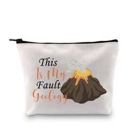 JXGZSO Funny Geologist Gift Volcano Makeup Bag This Is My Fault Geology Volcanologist Science Gift Geology Graduation Gifts