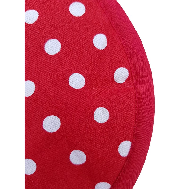 Mals Double Oven Gloves, Red with white spots 100% Cotton