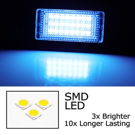 iJDMTOY OEM-Fit 3W Full LED License Plate Light Kit Compatible With MINI Cooper R55 R60 R61 (2007-11 Clubman, 2011-16 Countryman, 2013-16 Paceman), Powered by 18-SMD Ice Blue Aqua LED Diodes