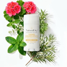 NaturalDry - Desodorante Corporal Teen Intense - Sin aluminio - Sin Parabenos - Elimina malos olores - Aroma a Geranio - en barra (2 Unidades)