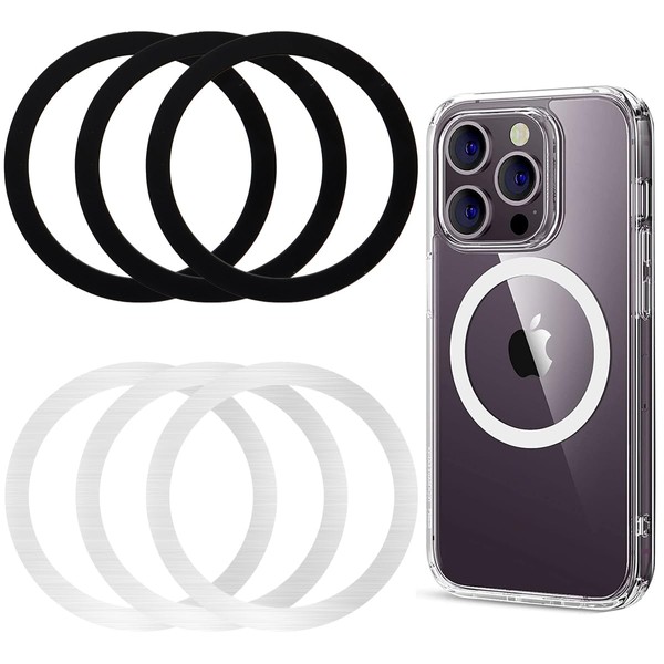 Pack of 6 Magnetic Phone Stickers with Magnetic Charger Sticker,