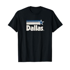 Vintage Dallas Texas City Strong Dallas TX Blue Stripes Star T-Shirt