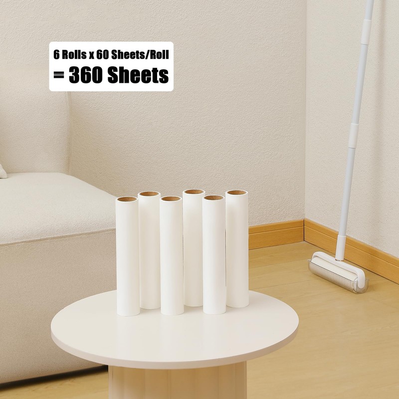 6 Pack 9.45 inch Lint Roller Refill Extra Sticky 9.4-9.5
