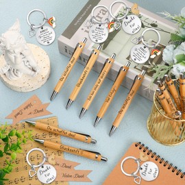 Otuuz Set of 16 Leaving Gifts for Colleagues Gift Thank You Colleagues Including Work Is Like A Bank Robbery Key Ring Good Luck Ballpoint Pen Thank You Gift Tag Organza Bag, As shown in the picture