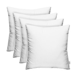 RSH DECOR: Sunbrella Square Throw Pillows Set of 4 | 17" x 17" | Water and Fade-Resistant Performance Fabric | Outdoor Pillow Covers with Down-Alternative Inserts | Canvas White