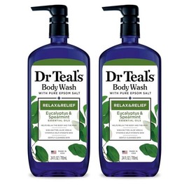 Dr. Til 순수 엡섬 소금으로 세안한 닥터 틸의 바디 워시, 유칼립투스 & 스피어민트로 릴렉스 릴 , 24온스(2팩) [24 Fl Oz (Pack of 2)] Dr. Till's Body Wash, Relaxing with Eucalyptus & Spearmint, Made with Pure Epsom Salt, 24 Fl Oz (Pack of 2)