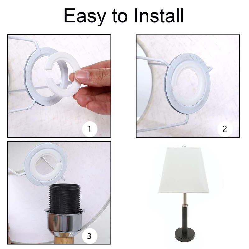 20 Pcs Bright White Adapter Ring Reducer Kit For Lampshade