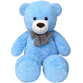 SNOWOLF 1.2M Giant Teddy Bear Plush Toy 4ft Big Cuddly Stuffed Animals Doll Gift for Valentines Kids Girlfriend (Blue, 47 in/120cm)