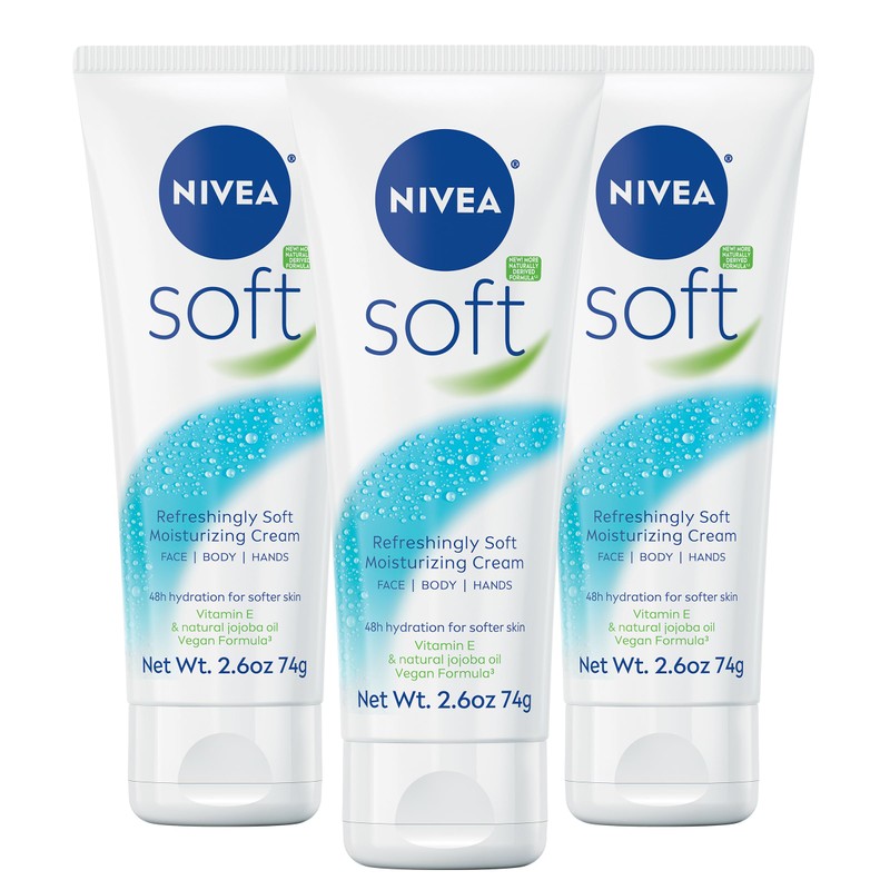 NIVEA Soft Moisturizing Creme, 2.6 Ounce (Pack of 3)