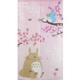Ghibli Curtain, My Neighbor Totoro "Four Seasons Curtain, Cherry Blossoms Dancing" [IT][DM] Size: Approx. 33.5 x 59.1 inches (85 x 150 cm), Studio Ghibli Curtain, Shop Curtain