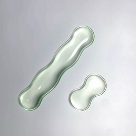 Clear Gel Wrist Rest for Keyboard and Mouse Soft Comfortable Wrist Support for Keyboard Cute Wrists Rest Set Suit for 60%/75% Keyboards and 14In Notebook(Green)